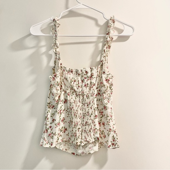 NWOT Reformation Cortese Top in Boheme floral pink white 2 - Picture 3 of 5